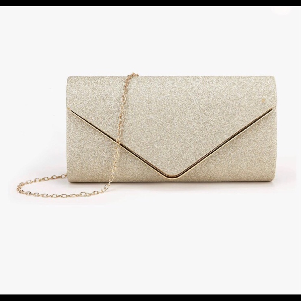 Gold clutch purse with sparkles